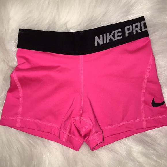 pink nike pro shorts